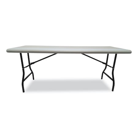 Iceberg Rectangle Folding Table, 72" W, 30" L, 29" H, Platinum Top, Blow-Molded High-Density Polyethylene 65223